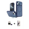 MARSİLYAN™- iPhone 15 Kılıf İz Modern Prime - Siyah Bilvis 3D Mat Cam Ekran Koruyucu + Bilvis Titan Kamera Lens - PE