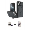 MARSİLYAN™- iPhone 15 Kılıf İz Modern Prime - Siyah Bilvis 3D Mat Cam Ekran Koruyucu + Bilvis Titan Kamera Lens - SH