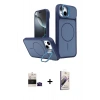 MARSİLYAN™- iPhone 15 Kılıf İz Modern Prime - Siyah Bilvis 3D Mat Cam Ekran Koruyucu + Bilvis Titan Kamera Lens - SH