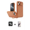 MARSİLYAN™- iPhone 15 Kılıf İz Modern Prime - Siyah Bilvis 3D Mat Cam Ekran Koruyucu + PVD Metal Kamera Lens - YL