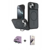 MARSİLYAN™- iPhone 15 Kılıf İz Modern Prime - Siyah Bilvis 3D Mat Cam Ekran Koruyucu + Raze Metal Kamera Lens - YL