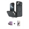 MARSİLYAN™- iPhone 15 Kılıf İz Modern Prime - Siyah Bilvis 3D Mat Cam Ekran Koruyucu + Raze Metal Kamera Lens - SI