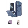 MARSİLYAN™- iPhone 15 Kılıf İz Modern Prime - Siyah Bilvis 3D Mat Cam Ekran Koruyucu + Raze Metal Kamera Lens - YL