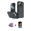 MARSİLYAN™- iPhone 15 Kılıf İz Modern Prime - Siyah Buffer Hayalet Cam Ekran Koruyucu + Raze Metal Kamera Lens - SI