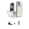 MARSİLYAN™- iPhone 15 Kılıf İz Modern Prime - Siyah Joko Magic 5D Cam + Bilvis Titan Kamera Lens - PE