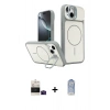 MARSİLYAN™- iPhone 15 Kılıf İz Modern Prime - Siyah Joko Magic 5D Cam + Bilvis Titan Kamera Lens - SH