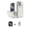 MARSİLYAN™- iPhone 15 Kılıf İz Modern Prime - Siyah Joko Magic 5D Cam + PVD Metal Kamera Lens - TU