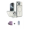 MARSİLYAN™- iPhone 15 Kılıf İz Modern Prime - Siyah Joko Magic 5D Cam + Raze Metal Kamera Lens - PE
