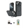 MARSİLYAN™- iPhone 15 Kılıf İz Modern Prime - Siyah Polymer Nano Ekran Koruyucu + Bilvis Titan Kamera Lens - SH