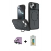 MARSİLYAN™- iPhone 15 Kılıf İz Modern Prime - Siyah Polymer Nano Ekran Koruyucu + Raze Metal Kamera Lens - YL