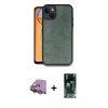 MARSİLYAN™- iPhone 15 Kılıf Kıvılcım Işık Serisi - Siyah 360 Mat Full Body Arka Koruyucu + Raze Metal Kamera Lens - SI