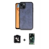 MARSİLYAN™- iPhone 15 Kılıf Kıvılcım Işık Serisi - Siyah 360 Mat Full Body Arka Koruyucu + PVD Metal Kamera Lens - TU
