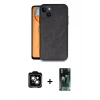 MARSİLYAN™- iPhone 15 Kılıf Kıvılcım Işık Serisi - Siyah 360 Mat Full Body Arka Koruyucu + PVD Metal Kamera Lens - TU