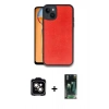 MARSİLYAN™- iPhone 15 Kılıf Kıvılcım Işık Serisi - Siyah 360 Mat Full Body Arka Koruyucu + PVD Metal Kamera Lens - TU