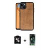 MARSİLYAN™- iPhone 15 Kılıf Kıvılcım Işık Serisi - Siyah 360 Mat Full Body Arka Koruyucu + PVD Metal Kamera Lens - TU