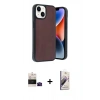 MARSİLYAN™- iPhone 15 Kılıf Kıvılcım Işık Serisi - Siyah Bilvis 3D Mat Cam Ekran Koruyucu + Bilvis Titan Kamera Lens - SH