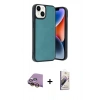 MARSİLYAN™- iPhone 15 Kılıf Kıvılcım Işık Serisi - Siyah Bilvis 3D Mat Cam Ekran Koruyucu + Raze Metal Kamera Lens - SI