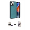 MARSİLYAN™- iPhone 15 Kılıf Kıvılcım Işık Serisi - Siyah Bilvis 3D Mat Cam Ekran Koruyucu + Bilvis Titan Kamera Lens - YL