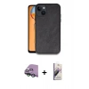 MARSİLYAN™- iPhone 15 Kılıf Kıvılcım Işık Serisi - Siyah Bilvis 3D Mat Cam Ekran Koruyucu + Raze Metal Kamera Lens - YL