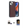 MARSİLYAN™- iPhone 15 Kılıf Kıvılcım Işık Serisi - Siyah Buffer Hayalet Cam Ekran Koruyucu + Bilvis Titan Kamera Lens - SH