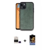 MARSİLYAN™- iPhone 15 Kılıf Kıvılcım Işık Serisi - Siyah Buffer Hayalet Cam Ekran Koruyucu + Bilvis Titan Kamera Lens - SH