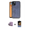 MARSİLYAN™- iPhone 15 Kılıf Kıvılcım Işık Serisi - Siyah Buffer Hayalet Cam Ekran Koruyucu + Raze Metal Kamera Lens - PE