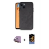 MARSİLYAN™- iPhone 15 Kılıf Kıvılcım Işık Serisi - Siyah Buffer Hayalet Cam Ekran Koruyucu + Raze Metal Kamera Lens - SI