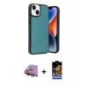 MARSİLYAN™- iPhone 15 Kılıf Kıvılcım Işık Serisi - Siyah Buffer Hayalet Cam Ekran Koruyucu + Raze Metal Kamera Lens - SI