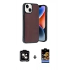 MARSİLYAN™- iPhone 15 Kılıf Kıvılcım Işık Serisi - Siyah Buffer Hayalet Cam Ekran Koruyucu + PVD Metal Kamera Lens - TU