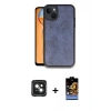 MARSİLYAN™- iPhone 15 Kılıf Kıvılcım Işık Serisi - Siyah Buffer Hayalet Cam Ekran Koruyucu + Yeşil PVD Metal Kamera Lens