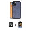 MARSİLYAN™- iPhone 15 Kılıf Kıvılcım Işık Serisi - Siyah Buffer Hayalet Cam Ekran Koruyucu + Yeşil PVD Metal Kamera Lens