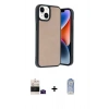 MARSİLYAN™- iPhone 15 Kılıf Kıvılcım Işık Serisi - Siyah Joko Magic 5D Cam + Bilvis Titan Kamera Lens - SH