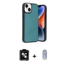 MARSİLYAN™- iPhone 15 Kılıf Kıvılcım Işık Serisi - Siyah Joko Magic 5D Cam + PVD Metal Kamera Lens - TU
