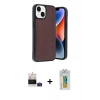 MARSİLYAN™- iPhone 15 Kılıf Kıvılcım Işık Serisi - Siyah Polymer Nano Ekran Koruyucu + Bilvis Titan Kamera Lens - PE