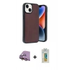 MARSİLYAN™- iPhone 15 Kılıf Kıvılcım Işık Serisi - Siyah Polymer Nano Ekran Koruyucu + Raze Metal Kamera Lens - PE