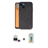 MARSİLYAN™- iPhone 15 Kılıf Kıvılcım Işık Serisi - Siyah Polymer Nano Ekran Koruyucu + Bilvis Titan Kamera Lens - YL