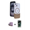 MARSİLYAN™- iPhone 15 Kılıf Kozmos Form Özel Seri - Şeffaf 360 Full Body Arka Koruyucu + Raze Metal Kamera Lens - SI