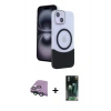 MARSİLYAN™- iPhone 15 Kılıf Kozmos Form Özel Seri - Şeffaf 360 Full Body Arka Koruyucu + Raze Metal Kamera Lens - YL