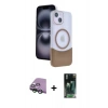 MARSİLYAN™- iPhone 15 Kılıf Kozmos Form Özel Seri - Şeffaf 360 Full Body Arka Koruyucu + Raze Metal Kamera Lens - YL
