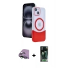 MARSİLYAN™- iPhone 15 Kılıf Kozmos Form Özel Seri - Şeffaf 360 Full Body Arka Koruyucu + Raze Metal Kamera Lens - YL
