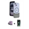 MARSİLYAN™- iPhone 15 Kılıf Kozmos Form Özel Seri - Şeffaf 360 Full Body Arka Koruyucu + Raze Metal Kamera Lens - YL