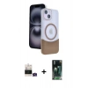 MARSİLYAN™- iPhone 15 Kılıf Kozmos Form Özel Seri - Siyah 360 Mat Full Body Arka Koruyucu + Bilvis Titan Kamera Lens - YL