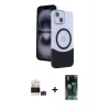 MARSİLYAN™- iPhone 15 Kılıf Kozmos Form Özel Seri - Siyah 360 Mat Full Body Arka Koruyucu + Bilvis Titan Kamera Lens - YL
