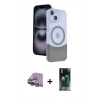 MARSİLYAN™- iPhone 15 Kılıf Kozmos Form Özel Seri - Siyah 360 Mat Full Body Arka Koruyucu + Raze Metal Kamera Lens - PE
