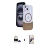MARSİLYAN™- iPhone 15 Kılıf Kozmos Form Özel Seri - Siyah Bilvis 3D Mat Cam Ekran Koruyucu + Bilvis Titan Kamera Lens - SH