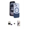 MARSİLYAN™- iPhone 15 Kılıf Kozmos Form Özel Seri - Siyah Bilvis 3D Mat Cam Ekran Koruyucu + Bilvis Titan Kamera Lens - PE