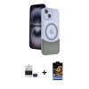 MARSİLYAN™- iPhone 15 Kılıf Kozmos Form Özel Seri - Siyah Buffer Hayalet Cam Ekran Koruyucu + Bilvis Titan Kamera Lens - PE