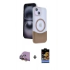MARSİLYAN™- iPhone 15 Kılıf Kozmos Form Özel Seri - Siyah Buffer Hayalet Cam Ekran Koruyucu + Raze Metal Kamera Lens - SI