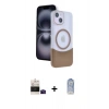 MARSİLYAN™- iPhone 15 Kılıf Kozmos Form Özel Seri - Siyah Joko Magic 5D Cam + Bilvis Titan Kamera Lens - SH
