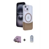 MARSİLYAN™- iPhone 15 Kılıf Kozmos Form Özel Seri - Siyah Joko Magic 5D Cam + Sarı Raze Metal Kamera Lens